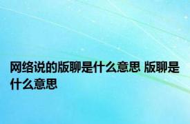 网络说的版聊是什么意思 版聊是什么意思