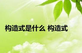 构造式是什么 构造式 