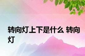 转向灯上下是什么 转向灯 