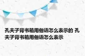 孔夫子背书箱用俗语怎么表示的 孔夫子背书箱用俗语怎么表示