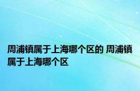 周浦镇属于上海哪个区的 周浦镇属于上海哪个区