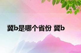 冀b是哪个省份 冀b 