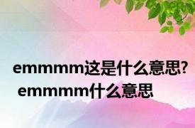 emmmm这是什么意思? emmmm什么意思