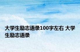 大学生励志语录100字左右 大学生励志语录