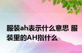 服装ah表示什么意思 服装里的AH指什么