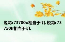 锐龙r73700u相当于i几 锐龙r73750h相当于i几