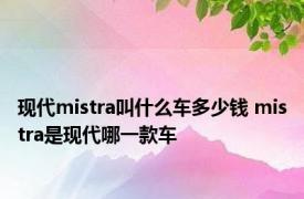 现代mistra叫什么车多少钱 mistra是现代哪一款车 