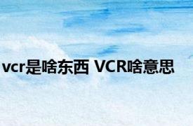 vcr是啥东西 VCR啥意思