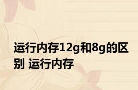 运行内存12g和8g的区别 运行内存 