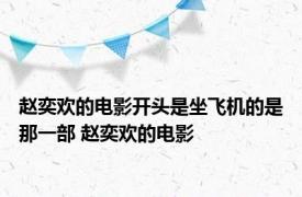 赵奕欢的电影开头是坐飞机的是那一部 赵奕欢的电影 