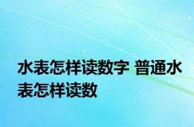 水表怎样读数字 普通水表怎样读数