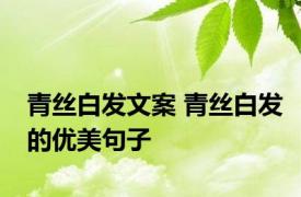 青丝白发文案 青丝白发的优美句子 