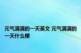 元气满满的一天英文 元气满满的一天什么梗