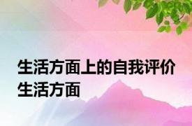 生活方面上的自我评价 生活方面 