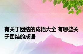 有关于团结的成语大全 有哪些关于团结的成语