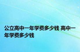 公立高中一年学费多少钱 高中一年学费多少钱 