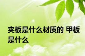 夹板是什么材质的 甲板是什么