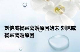 刘恺威杨幂离婚原因始末 刘恺威杨幂离婚原因 