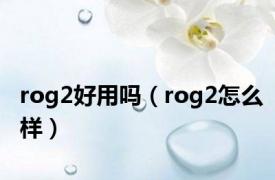 rog2好用吗（rog2怎么样）