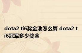 dota2 ti6奖金池怎么算 dota2 ti6冠军多少奖金