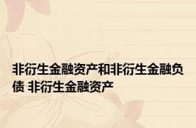 非衍生金融资产和非衍生金融负债 非衍生金融资产 