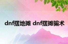 dnf摆地摊 dnf摆摊骗术 