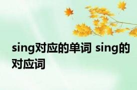 sing对应的单词 sing的对应词 