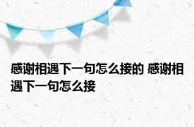 感谢相遇下一句怎么接的 感谢相遇下一句怎么接 