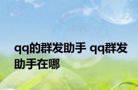 qq的群发助手 qq群发助手在哪