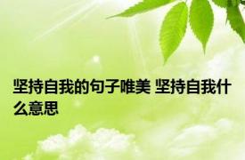 坚持自我的句子唯美 坚持自我什么意思