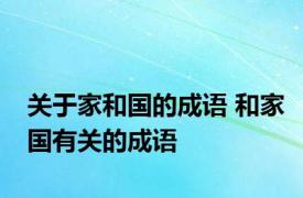 关于家和国的成语 和家国有关的成语