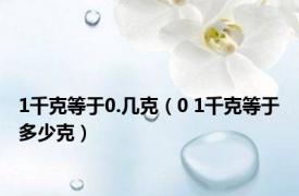 1千克等于0.几克（0 1千克等于多少克）