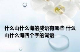 什么山什么海的成语有哪些 什么山什么海四个字的词语