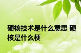 硬核技术是什么意思 硬核是什么梗