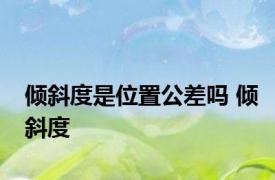 倾斜度是位置公差吗 倾斜度 