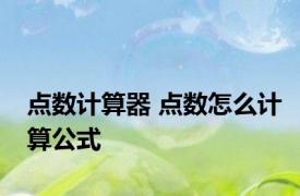 点数计算器 点数怎么计算公式