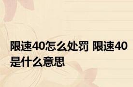 限速40怎么处罚 限速40是什么意思