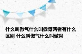 什么叫傲气什么叫傲骨两者有什么区别 什么叫傲气什么叫傲骨