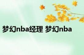 梦幻nba经理 梦幻nba 