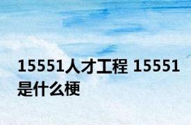 15551人才工程 15551是什么梗