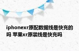 iphonexr原配数据线是快充的吗 苹果xr原装线是快充吗 