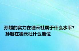 孙越的实力在德云社属于什么水平? 孙越在德云社什么地位 