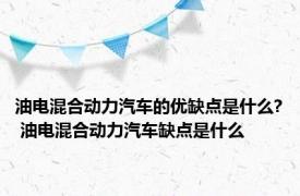 油电混合动力汽车的优缺点是什么? 油电混合动力汽车缺点是什么