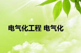 电气化工程 电气化 