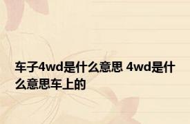 车子4wd是什么意思 4wd是什么意思车上的