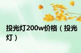 投光灯200w价格（投光灯）