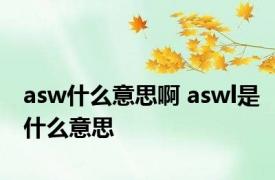 asw什么意思啊 aswl是什么意思