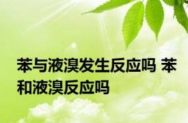 苯与液溴发生反应吗 苯和液溴反应吗