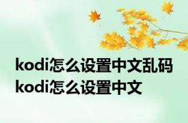 kodi怎么设置中文乱码 kodi怎么设置中文