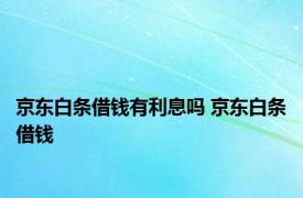 京东白条借钱有利息吗 京东白条借钱 